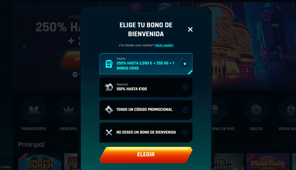 Diseño e Interfaz de Ninlay Casino