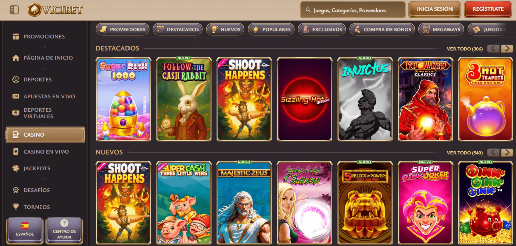 Proveedores de Juegos en Vicibet Casino