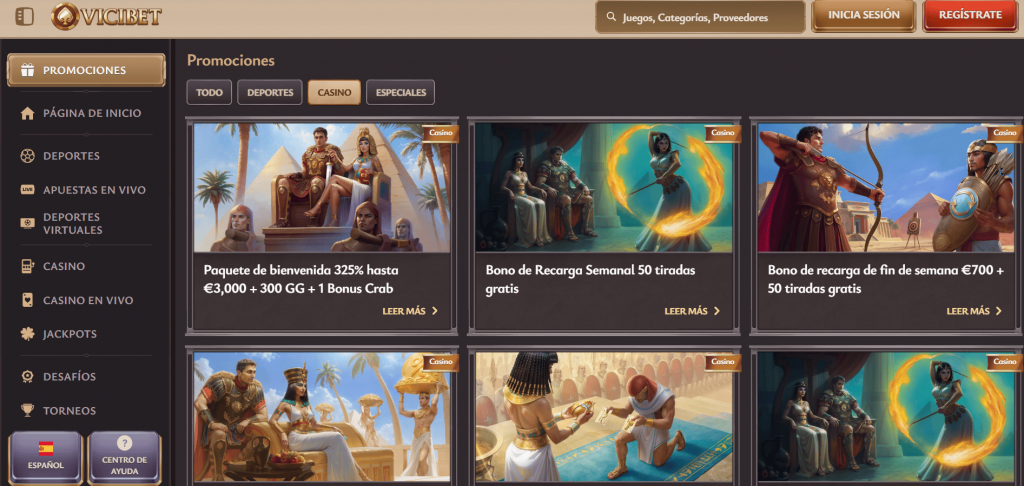 Promociones y Bonos de Vicibet Casino
