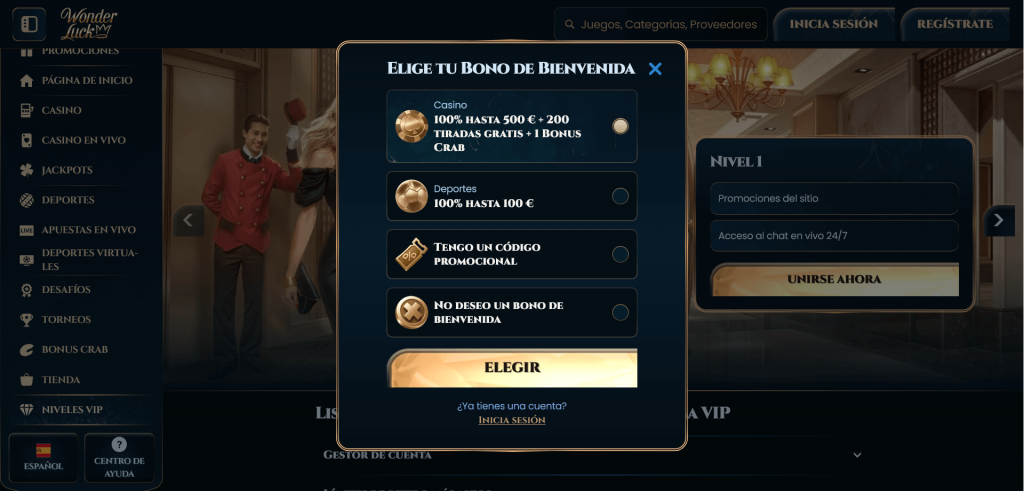 wonderluck casino registro