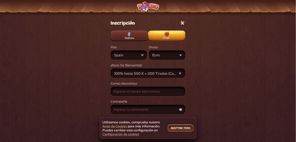 Roostino Casino registro