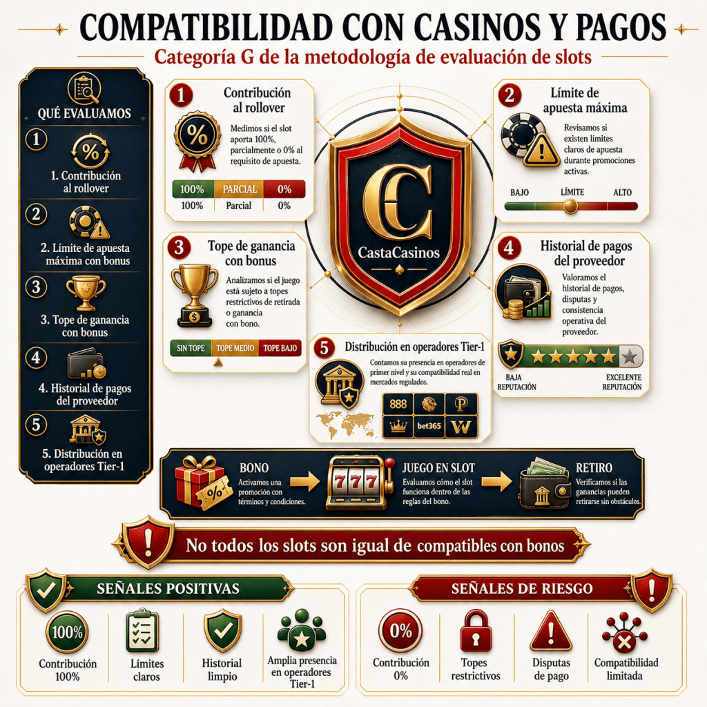 Compatibilidad con casinos y pagos