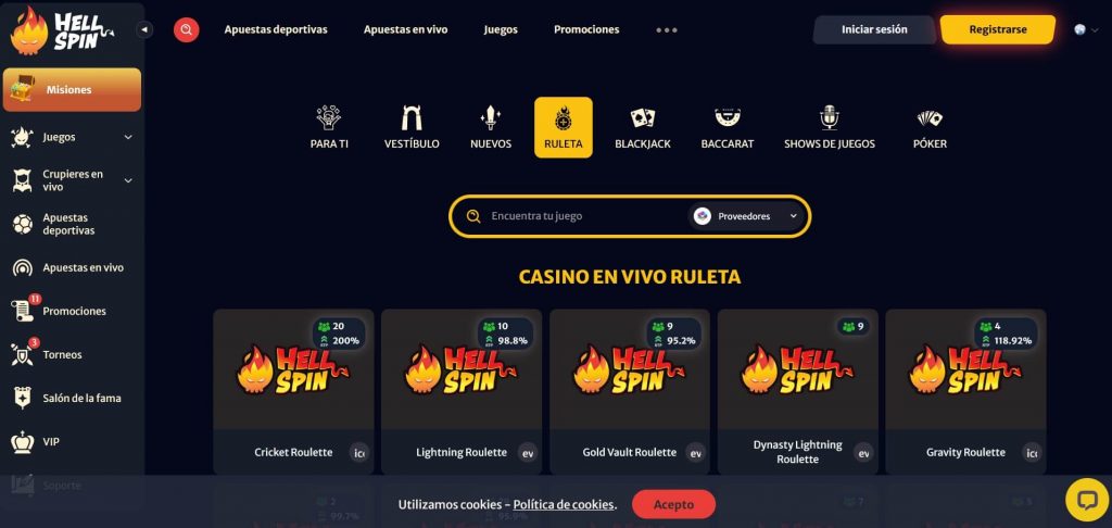 Hell Spin Casino ruleta