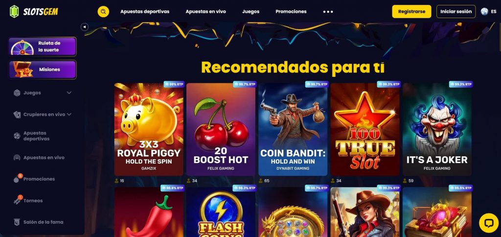 SlotsGem Casino juegos