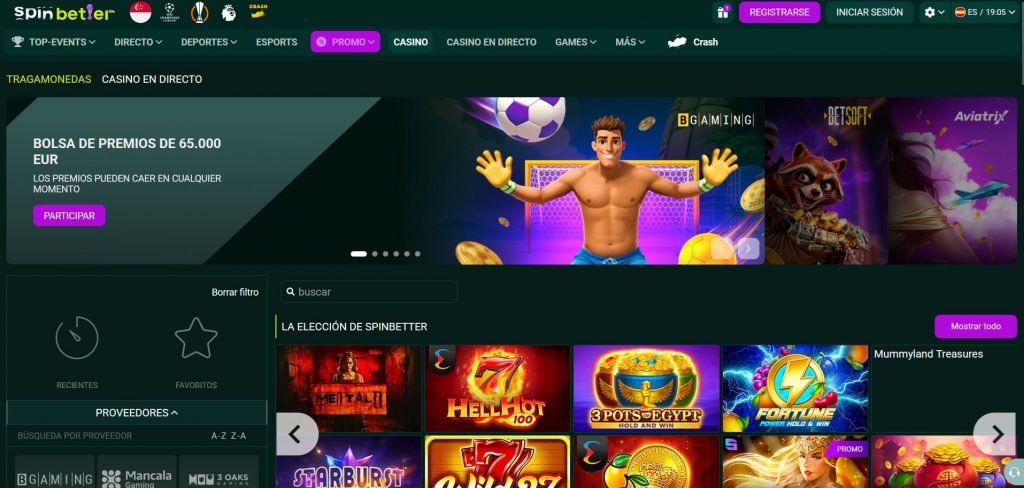 SpinBetter Casino Juegos